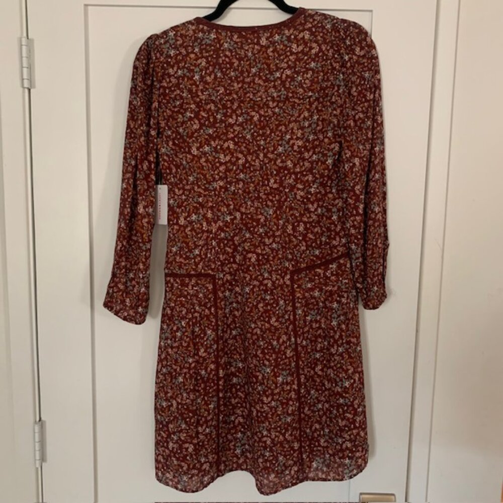 Lucky Brand NWT Floral Mini Dress XS Cottagecore Boho Fall - Picture 13 of 16